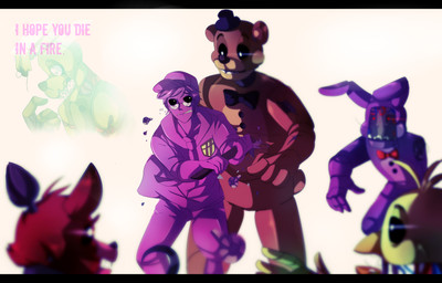anthro axe clothing female glowing glowing_eyes group hat headgear headwear hook machine male melee_weapon top_hat weapon thehobbyhorse five_nights_at_freddy's five_nights_at_freddy's_2 five_nights_at_freddy's_3 scottgames purple_man_(fnaf) springtrap_(fnaf) william_afton_(fnaf) withered_bonnie_(fnaf) withered_chica_(fnaf) withered_foxy_(fnaf) withered_freddy_(fnaf) animatronic avian bear bird canid canine chicken fox galliform human lagomorph leporid mammal phasianid rabbit robot absurd_res hi_res