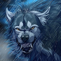 black_body black_fur black_lips brown_eyes feral fur lips open_mouth raining solo teeth tongue wolfroad canid canine canis mammal wolf 1:1 2015 digital_media_(artwork) headshot_portrait icon portrait