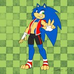 anthro biped blue_body blue_fur blue_hair clothing footwear fur green_eyes hair male male_anthro toeless_footwear dirtymac mac-daddy sega sonic_the_hedgehog_(series) sonic_the_hedgehog eulipotyphlan hedgehog mammal 1:1 absurd_res hi_res