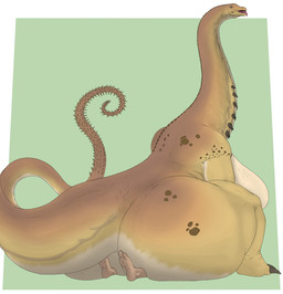 anthro big_breasts big_butt breasts butt duo female green_background huge_breasts huge_butt larger_anthro larger_female long_neck male male/female non-mammal_breasts simple_background size_difference smaller_human smaller_male spikes tail tongue tongue_out elangelote dinosaur human mammal prehistoric_species reptile saurischian sauropod sauropodomorph scalie digital_drawing_(artwork) digital_media_(artwork) hi_res