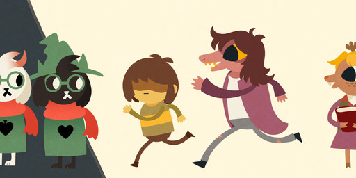 ambiguous_gender ambiguous_human anthro book clothed clothed_ambiguous clothed_anthro clothed_female clothed_human clothed_male clothing female female_anthro fur group male male_anthro running scarf style_emulation crescendeon deltarune night_in_the_woods undertale_(series) kris_dreemurr noelle_holiday ralsei susie_(deltarune) bovid caprine darkner deer goat human mammal reptile scalie 2021 digital_media_(artwork) hi_res lineless
