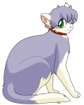 female feral fur green_eyes kemono one_eye_closed purple_body purple_fur solo wink kobuchi_(524koki) domestic_cat felid feline felis mammal aliasing binary_drawing digital_drawing_(artwork) digital_media_(artwork)