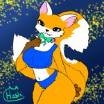 anthro clothing ear_piercing ear_ring facial_piercing female nose_piercing nose_ring nostril_piercing nostril_ring piercing pose ring_piercing solo hoshifoxlady hoshi_(hoshifoxlady) canid canine fox mammal 1:1 hi_res