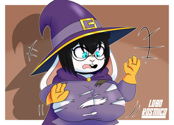 abstract_background anthro areola belt big_breasts black_hair blue_eyes border breasts buckteeth cape clothed clothing ears_down eyebrows eyelashes eyewear female footwear fur glasses gloves hair handwear hat headgear headwear huge_breasts open_mouth pivoted_ears rabbit_ears shadow shortstack shortstack_female simple_background solo surprised teeth text thick_thighs torn_clothing wardrobe_malfunction white_background white_body white_fur wide_hips wizard_hat wizard_robe lobokosmico sega sonic_the_hedgehog_(series) eleanor_(lobokosmico) fan_character hare lagomorph leporid mammal rabbit 2021 absurd_res digital_drawing_(artwork) digital_media_(artwork) english_text hi_res