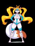 2015 2d_animation alpha_channel animated anthro big_breasts biped blonde_hair blue_eyes bouncing_breasts breasts capcom cosplay crikeydave domestic_cat felid feline felis female frame_by_frame fur hair jumping las_lindas long_hair mammal rainbow_mika sarah_silkie short_playtime simple_background solo street_fighter transparent_background white_body white_fur wrestler