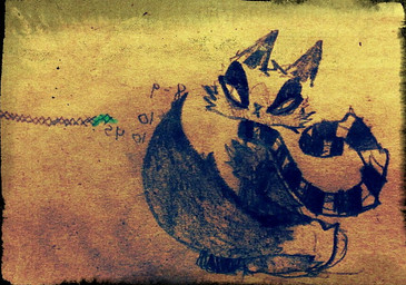 ambiguous_gender anthro clothing narrowed_eyes pattern_clothing pattern_scarf scarf shirt sitting solo striped_clothing striped_scarf stripes topwear naircat domestic_cat felid feline felis mammal 2013 traditional_media_(artwork)