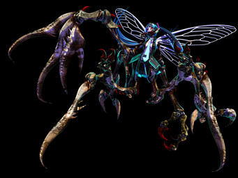 3_fingers 4_legs 4_wings accessory black_background blade_arm blue_hair bottomwear chelicerae claws clothed clothing cosplay creepy female fingers hair long_hair looking_at_viewer multi_wing necktie nightmare_fuel open_clothing open_shirt open_topwear pleated_skirt red_eyes shirt simple_background skirt solo spikes spikes_(anatomy) topwear twintails_(hairstyle) wings deino_(artist) deino_(modeler) vocaloid calne_ca hatsune_miku nato-kun aquatic aquatic_taur arthropod arthropod_taur crab crab_taur crustacean crustacean_taur decapod humanoid isopod malacostracan taur winged_humanoid 2023 3d_(artwork) 4:3 autodesk_3ds_max_(artwork) dark_theme digital_media_(artwork) full-length_portrait hi_res portrait