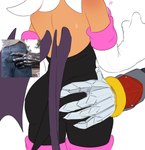 anthro armwear bat_wings big_butt black_bodysuit black_clothing black_skinsuit bodily_fluids bodysuit butt butt_grab clothing disembodied_hand duo elbow_gloves female fur gloves hand_on_butt handwear male male/female membrane_(anatomy) membranous_wings purple_wings question_mark rear_view simple_background skinsuit solo_focus sweat sweatdrop tan_body tan_fur thick_thighs tight_clothing white_background white_body white_clothing white_fur white_gloves white_handwear wide_hips wings ssanaaloves sega sonic_and_the_black_knight sonic_storybook_series sonic_the_hedgehog_(series) rouge_the_bat shadow_the_hedgehog sir_lancelot_(sonic_and_the_black_knight) bat mammal hi_res sketch