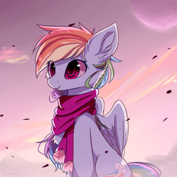 blue_body blue_feathers chest_tuft cutie_mark eyelashes feathered_wings feathers female feral fur hair hooves inner_ear_fluff moon multicolored_hair outside purple_eyes rainbow_hair scarf sitting sky smile solo tuft wind wings heddopen friendship_is_magic hasbro my_little_pony mythology rainbow_dash_(mlp) equid equine mammal mythological_creature mythological_equine pegasus 1:1 2018 hi_res portrait