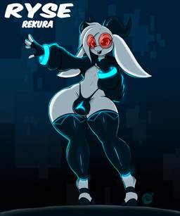 anthro bulge clothed clothing eyebrows eyewear femboy fingers hair horn huge_hips legwear male small_waist smile solo thick_thighs wide_hips conditional_dnp suirano ryse_rekura mammal 2025 5:6 digital_media_(artwork) hi_res
