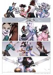 anthro armor dominant dominant_male female group magician male male/female melee_weapon profanity submissive submissive_female sword text warriors weapon conditional_dnp sadbitch comic english_text hi_res url