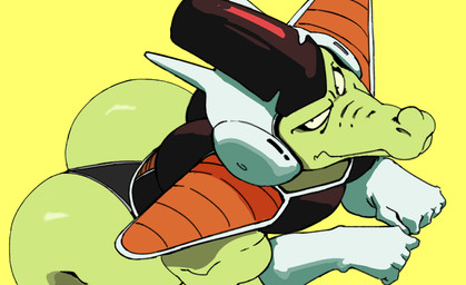 anthro armor barazoku big_butt butt clothed clothed_anthro clothed_male clothing gloves green_body green_scales handwear headgear helmet male mouth_closed scales shoulder_pads simple_background solo white_clothing white_gloves white_handwear yellow_background crimenes blueberry_(dragon_ball) alien blueberry's_race reptile scalie 2025 digital_drawing_(artwork) digital_media_(artwork) english_description