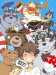 anthro antlers apple beard blue_hair blush brown_body brown_fur countershading drinking facial_hair food fruit fur green_hair group hair hand_fan horn male mohawk multicolored_body multicolored_fur mustache plant two_tone_body two_tone_fur uchiwa_fan shirako lifewonders tokyo_afterschool_summoners ahab_(tas) ashigara_(tas) breke_(tas) ganglie_(tas) horkeu_kamui_(tas) protagonist_(tas) tsathoggua_(tas) twink_protagonist_(tas) yule_(tas) bear bovid bovine canid canine canis deer human mammal new_world_deer reindeer suid suina sus_(pig) true_buffalo water_buffalo wild_boar wolf 2019 3:4 hi_res