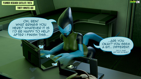 3_fingers anthro black_lips blue_body blue_skin clothing dialogue female fingers inside lips solo speech_bubble tail text oofoe ben_10 cartoon_network helen_wheels alien kineceleran reptile scalie 3d_(artwork) blender_(artwork) blender_cycles_(artwork) digital_media_(artwork) english_text hi_res