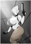 action_pose breasts clothed clothing detailed_background dutch_angle female gun inside machine not_furry pose ranged_weapon solo thick_thighs weapon sanders haydee_(game) haydee humanoid robot digital_drawing_(artwork) digital_media_(artwork) hi_res shaded simple_shading