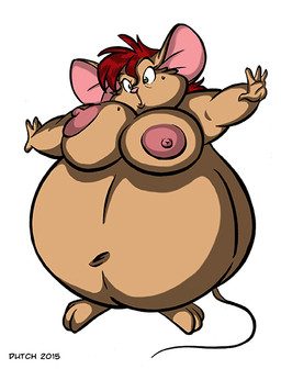 anthro areola belly big_belly big_breasts body_inflation breasts female green_eyes hair huge_belly inflation markings mole_(marking) mole_on_breast navel nipples nude red_hair solo dutch_(artist) misty_the_mouse misty_(dutch) house_mouse mammal mouse murid murine rodent 2015 digital_media_(artwork)