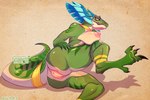 anthro anus areola big_breasts blush breasts butt claws dinosaur female genitals ixchel_(velocicopter) looking_at_viewer nipples non-mammal_breasts nude pussy reptile scalie smile solo vipery-07