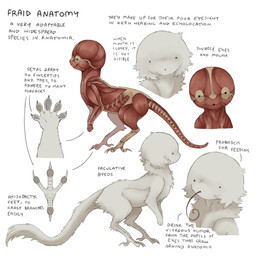 :o ambiguous_feral ambiguous_gender anatomy avian_feet claws dot_eyes exposed_muscle feral fur looking_at_viewer monotone_body monotone_fur open_mouth proboscis_(anatomy) scutes simple_background simple_eyes solo speculative_evolution tail text white_background white_body white_claws white_fur white_scutes white_tail jejejunum fraid_(species) 1:1 2025 bust_portrait english_description english_text full-length_portrait hi_res model_sheet multiple_images portrait