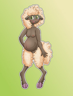 anthro areola belly belly_blush big_belly blush body_blush breasts digitigrade ear_piercing ear_ring ear_stud eyewear female fur genitals glasses green_background green_eyes green_eyewear green_glasses grey_body grey_fur humanoid_hands looking_at_viewer navel nipples nude nude_anthro nude_female open_mouth outie_navel piercing pink_areola pink_nipples pink_tongue pregnant pregnant_anthro pregnant_female red_mouth ring_piercing round_glasses simple_background smile smiling_at_viewer solo standing tongue vulva wearing_glasses white_body white_fur seenty rayelle_(seenty) bovid caprine mammal sheep 2026 digital_drawing_(artwork) digital_media_(artwork) english_description hi_res trans_(lore) trans_woman_(lore)