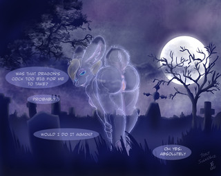 anthro anus bedroom_eyes blonde_hair blue_eyes butt cemetery dialogue dipstick_ears ear_markings female genitals hair looking_at_viewer looking_back looking_back_at_viewer multicolored_ears narrowed_eyes nude open_mouth outside plant presenting presenting_hindquarters raised_tail rear_view scut_tail seductive short_tail solo tail text tombstone translucent translucent_body tree vulva flinters tracy_(sugarnutz) ghost lagomorph leporid mammal rabbit spirit 2021 5:4 english_text