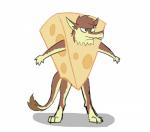 annoyed anthro brown_body brown_fur cheese cheese_costume clothing costume dairy_products food food_costume fur humor male simple_background solo tail white_background anntxiudood sergal 2019 absurd_res digital_media_(artwork) hi_res sketch