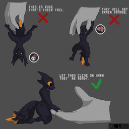 ambiguous_gender anthro black_body black_fur bodily_fluids crying fur grey_background holding_head holding_tail looking_up offering_hand orange_body orange_eyes orange_fur simple_background solo status_effect tail tears text mr._lago casualties:_unknown this_is_rude expie_(gunsawian) gunsawian 1:1 absurd_res digital_media_(artwork) english_text hi_res pixel_(artwork) watermark