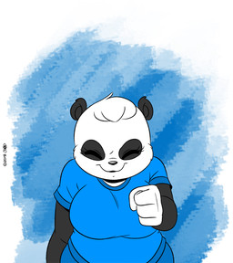 animated_gif anthro big_breasts black_body black_fur bouncing bouncing_breasts breast_physics breasts cheering clothed clothing eyes_closed female fully_clothed fur gloves hair handwear jiggling open_mouth open_smile overweight overweight_anthro overweight_female simple_background slightly_chubby smile solo teeth text white_body white_fur white_hair joaoppereiraus jonas_brasileiro_(copyright) sueli_(joaoppereiraus) bear giant_panda mammal 2018 2d_animation animated digital_media_(artwork) english_text short_playtime