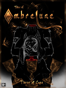 anthro big_breasts breasts card container cup decapitation female gold_(metal) gore huge_breasts huge_thighs solo tarot tarot_card thick_thighs three_of_cups_(tarot) tyunre yasira_vharr_ombrelune canid canine canis mammal wolf 3:4 cover_art hi_res sketch