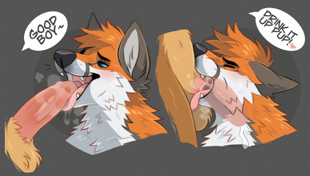 anthro anthro_on_anthro anthro_penetrated anthro_penetrating anthro_penetrating_anthro balls balls_deep black_eyebrows black_nose blue_eyes blush bodily_fluids breath brown_body brown_fur cum cum_inside deep_throat dialogue drooling duo ejaculation eyebrows faceless_character faceless_male fangs fellatio fur genital_fluids genitals good_boy grey_background hair humanoid_genitalia humanoid_penis looking_at_another looking_at_partner male male/male multicolored_body open_mouth oral oral_penetration orange_body orange_fur orange_hair pattern_background penetration penile penile_penetration penis penis_on_tongue pet_praise pivoted_ears praise saliva sex short_hair side_view simple_background speech_bubble tears teeth text tongue two_tone_body white_body white_fur princelykaden noppes rexthefox canid canine fox mammal 2021 cel_shading digital_media_(artwork) english_text hi_res shaded