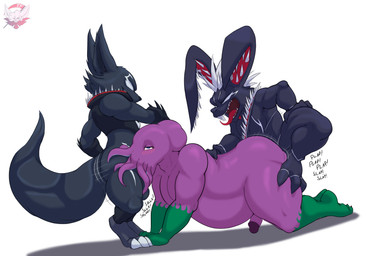 3_toes all_fours anal anal_penetration anthro big_ears black_body blush feet fellatio from_behind_position genitals group hand_on_head larger_sub male male/male mounting open_mouth oral penetration penile penis purple_body sex size_difference spikes spitroast standing submissive teeth tentacles toes trio fennephilim_fox guardians_of_the_galaxy marvel blackjack_o'hare rocket_raccoon animal_humanoid aquatic aquatic_humanoid cephalopod cephalopod_humanoid hare humanoid lagomorph leporid mammal mollusk mollusk_humanoid octopus_humanoid procyonid rabbit raccoon symbiote hi_res