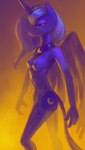 2014 anthro blue_body blue_hair breasts cutie_mark equid equine eyelashes feathered_wings feathers female friendship_is_magic hair hasbro hi_res horn long_hair mammal my_little_pony mythological_creature mythological_equine mythology nipples nude princess_luna_(mlp) raikoh-illust side_view solo tasteful_nudity walking winged_unicorn wings