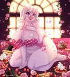 anthro big_breasts breasts cleavage clothed clothing digital_media_(artwork) domestic_pig eyewear female garter_belt garter_straps genevieve_susalee glasses huge_breasts inside legwear mammal mature_female shaded solo suid suina sus_(pig) thick_thighs thigh_highs tiggybloom