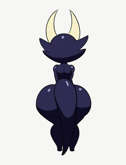 anthro big_butt big_tail black_body black_skin bottomless brown_eyes butt butt_focus clothed clothing female horn licking licking_lips licking_own_lips looking_at_viewer multicolored_body nude raised_tail short_stack solo tail thick_thighs tongue tongue_out two_tone_body white_horn tansau evelyn_(whygena) kobold scalie animated