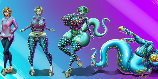 5_fingers accessory anklet anthro areola barbell_piercing basic_sequence big_breasts big_nipples biped blue_tongue bracelet breast_expansion breasts brown_hair butt butt_expansion camel_toe clothing colored_nails expansion female finger_in_mouth fingers fishnet_clothing fishnet_legwear fishnet_topwear footwear forked_tongue furgonomics hair high_heels huge_breasts human_to_anthro jewelry legwear linear_sequence lips lying mid_transformation nails nipple_barbell nipple_piercing nipples on_back piercing pupils ring shoes slit_pupils snake_hood solo species_transformation standing tail tail_accessory tail_jewelry tail_ring thick_lips thick_thighs thigh_expansion tongue tongue_out topwear transformation transformation_sequence yellow_clothing yellow_eyes yellow_footwear yellow_high_heels yellow_lips yellow_nails spacefur human mammal reptile scalie snake 2020 hi_res sequence signature