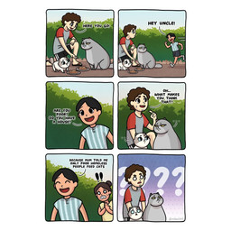 dialogue duo eating eating_food feral food group male open_mouth tail text young young_feral young_male kashicats butter_(kashicats) mochi_(kashicats) domestic_cat felid feline felis mammal 1:1 comic digital_media_(artwork) english_text