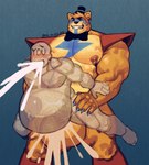 abdominal_bulge abs anal anthro anthro_dominating_human anthro_penetrating anthro_penetrating_human balls big_balls big_dom_small_sub big_muscles big_pecs big_penis blush bodily_fluids bow_tie clenched_teeth cum cum_from_mouth cum_in_ass cum_in_mouth cum_inflation cum_inside cum_through dominant dominant_anthro duo ejaculation excessive_cum excessive_genital_fluids genital_fluids genitals holding_partner huge_balls huge_penis human_on_anthro human_penetrated inflation interspecies larger_anthro looking_pleasured male male/male muscular muscular_anthro muscular_male nipple_piercing nipples no_internal_organs nude pecs penetration penis piercing reverse_stand_and_carry_position sex size_difference smaller_human smaller_penetrated standing standing_sex submissive submissive_human teeth translucent translucent_body nunudodo five_nights_at_freddy's five_nights_at_freddy's:_security_breach scottgames steel_wool_studios anon glamrock_freddy ych_(character) bear human mammal absurd_res hi_res