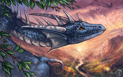 amber_eyes ambiguous_gender blue_body blue_scales cloud countershade_torso countershading day detailed_background detailed_scales feral flying forest frill_(anatomy) group horn light long_mouth looking_up membrane_(anatomy) membranous_frill membranous_wings mountain no_sclera outside plant pupils river scales scenery shadow side_view silhouette sky slit_pupils snout solo_focus spikes spine spread_wings sun sunlight tail tree white_body white_countershading white_membrane white_scales wings flashw european_mythology mythology tilondrion avian dragon mythological_creature mythological_scalie scalie western_dragon 2017 bust_portrait detailed digital_media_(artwork) hi_res portrait