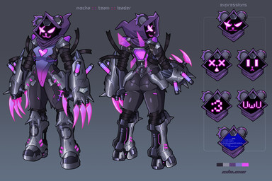 4_claws :3 :< anthro back_wings blue_screen_of_death breasts butt claws color_swatch cybernetics expressions eye_scar facial_scar female female_anthro glowing glowing_eyes glowing_mouth glowing_nose glowing_scar gradient_background heart_(marking) holographic_wings machine markings medium_breasts open_mouth purple_claws purple_hood purple_wings scar screen screen_face simple_background solo standing text triangle_nose uwu wings x_eyes ishiexe epic_games fortnite raven_team_leader bear cyborg mammal robot robot_anthro ursine 2024 3:2 artist_name character_name concept_art digital_media_(artwork) hi_res shaded watermark