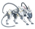 4_toes armor exhaust_pipe faceless feet feral hydraulics joints machine paws quadruped robotic_tentacles simple_background solo tentacles toes white_armor white_background foxmode felid feline mammal robot robot_feral 2022 english_description full-length_portrait portrait shaded