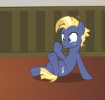 blonde_hair blue_eyes cutie_mark freckles hair inside male sitting solo badumsquish friendship_is_magic hasbro my_little_pony star_tracker_(mlp) equid equine horse mammal pony hi_res