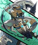 5_fingers 5_toes action_pose anthro armor barefoot blue_sclera bodily_fluids breasts claws feet female female_anthro finger_claws fingers forked_tongue furgonomics grey_body grey_scales holding_melee_weapon holding_object holding_polearm holding_weapon humanoid_feet humanoid_hands inner_boob licking_weapon melee_weapon non-mammal_breasts pauldron plantigrade poison polearm pose pupils saliva saliva_string scales sharp_teeth slit_pupils solo stirrup_footwear tail tail_armor teeth toe_claws toes tongue tongue_out vambrace weapon ceehaz laya-ka_(ceehaz) black_mamba elapid_(snake) mamba reptile scalie snake 2025 hi_res