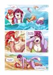 anthro beach bikini bird_dog border breasts brown_body brown_fur canid canine canis clothing cocker_spaniel cold comic day dialogue domestic_dog duo ear_piercing english_text erect_nipples eye_contact eyes_closed female fennec_fox fox fur hair hana_(salkitten) hi_res hunting_dog looking_at_another lying mammal multicolored_body multicolored_fur multiple_images mustachemutt nipple_outline nipples open_mouth piercing purple_body purple_fur purple_hair red_hair ruby_(salkitten) sand sea seaside shirt size_difference sky spaniel speech_bubble swimming swimwear text topwear translucent translucent_clothing true_fox two_tone_body two_tone_fur water wave wet wet_clothing wet_shirt wet_topwear white_body white_border white_fur