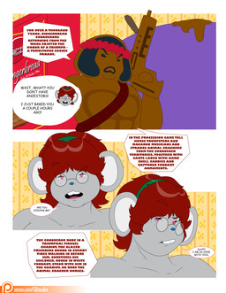 accessory anthro cookie cosplay dialogue duo female food fur furniture gingerbread gingerbread_cookie gingerbread_man grey_body grey_fur greybluestudios hair headband male red_hair sofa speech_bubble text dablueguy graybluestudios lazei rambo john_rambo penny_provolone animate_inanimate mammal mouse murid murine rodent 2019 absurd_res comic english_text hi_res