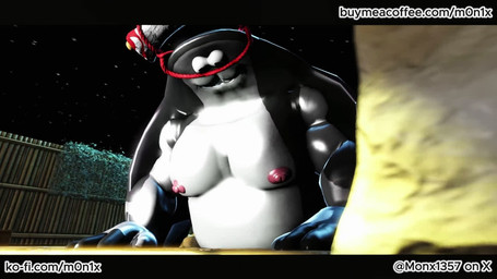 anthro balls belly big_balls big_belly big_butt big_muscles big_penis bodily_fluids bouncing_belly bouncing_butt bouncing_pecs butt cum cum_in_ass cum_inside cum_leaking_from_ass doggystyle duo from_behind_position genital_fluids genitals grey_body huge_balls huge_butt huge_penis humanoid_genitalia humanoid_penis hyper hyper_balls hyper_genitalia hyper_penis leaking_cum male male/male male_penetrated male_penetrating male_penetrating_male musclegut muscular muscular_male nipples orgasm overweight overweight_male pecs penetration penis pink_nipples sex size_difference skinny_male smaller_male smile sound_effects thick_thighs water white_body m0n1x nintendo splatoon big_man_(splatoon) protagonist_(beat_banger) aquatic canid canine fish mammal manta_ray ray_(fish) stingray 2026 3d_(artwork) animated digital_media_(artwork) huge_filesize long_playtime sound source_filmmaker_(artwork) video