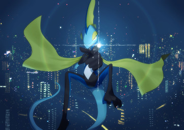 ambiguous_gender anthro attack blue_body cape city clothing contiguous_snout feet finger_gun fingers gesture gloves half-closed_eyes hand_gesture handwear long_tail looking_at_viewer narrowed_eyes open_mouth pointing pokemon_move smile snipe_shot solo tail toes yellow_body yellow_eyes kuroyagi nintendo pokemon generation_8_pokemon inteleon pokemon_(species) reptile scalie 2020