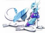 anthro bikini breasts clothing feathers female fluorescent fur horn ice looking_at_viewer neon nipple_outline nipples non-mammal_breasts non-mammal_nipples pose scaled simple_background solo swimwear tail two-piece_swimsuit white_background wings adleisio european_mythology mythology itaris dragon mythological_creature mythological_scalie scalie western_dragon colored_sketch sketch