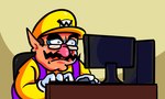 clothing computer computer_monitor electronics eyewear facial_hair glasses gloves handwear hat headgear headwear humanoid_pointy_ears male meme_pose mustache not_furry pointy_ears purple_clothing solo what white_clothing white_gloves white_handwear yellow_clothing yellow_hat yellow_headwear anonymous_artist mario_bros nintendo wario_land wario humanoid mammal reaction_image