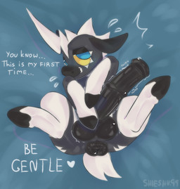 animal_genitalia animal_penis anus balls be_gentle bed_sheet bedding big_anus big_balls big_penis black_anus black_body black_penis blue_background blue_blush blue_eyes blush butt covering covering_self ears_down equine_anus equine_genitalia equine_penis eyelashes feral genitals hair hooves huge_penis looking_at_viewer lying male male_virgin nervous nervous_smile on_back penis penis_bigger_than_torso pivoted_ears presenting presenting_hindquarters puffy_anus raised_leg short_tail simple_background solo speech_bubble spots stated_virginity stripes tail text throbbing throbbing_penis virgin white_eyelashes white_hair white_spots white_stripes yellow_sclera shieshuqqq nintendo pokemon blitzle equid equine generation_5_pokemon horse mammal pokemon_(species) pony zebra english_text hi_res