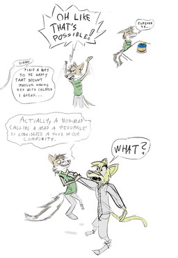 angry anthro birthday_cake cake confusion dessert duo food humor male male/male pedophile_iconography sad satire speech_bubble strangling text yelling young dark_collective foxoqyl tom_fucks_a_retarded_child tom_(tom_fucks_a_retarded_child) canid canine felid fox hybrid lion mammal mephitid pantherine skunk absurd_res english_text hi_res