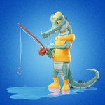 anthro blue_background boots clothed clothing coat featureless_crotch fishing fishing_rod footwear glistening green_body green_scales hat headgear headwear holding_fishing_rod holding_object long_snout looking_down male multicolored_body multicolored_scales pantsless puddle pupils rainboots raincoat realistic_lighting realistic_shading reflection scales shoes simple_background sleeveless_jacket slit_pupils snout solo spiked_tail spikes spikes_(anatomy) standing tail toony topwear two_tone_body two_tone_scales water water_reflection white_body white_scales yellow_boots yellow_clothing yellow_footwear yellow_hat yellow_headwear yellow_sclera framed51 blender_cycles alligator alligatorid crocodilian reptile scalie 2023 3d_(artwork) 5:4 absurd_res blender_(artwork) colored digital_media_(artwork) hi_res shaded signature